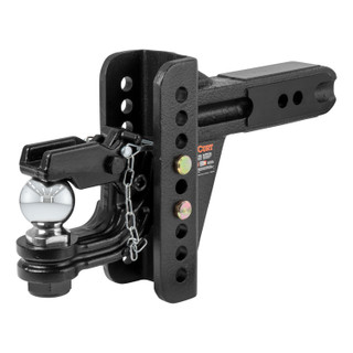 CURT Adjustable Channel Mount with 2-5/16" Ball & Pintle (2-1/2" Shank, 20,000 lbs.) Trailer Hitch Pintle Hook Mount