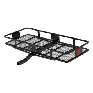 CURT 60" x 24" Black Steel Basket Cargo Carrier (Fixed 2" Shank, 500 lbs.) Receiver Hitch Mounted Cargo Carrier