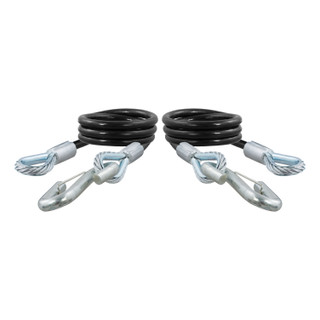 CURT 44" Safety Cables with 2 Snap Hooks (7,500 lbs, Vinyl-Coated, 2-Pack) Trailer Hitch