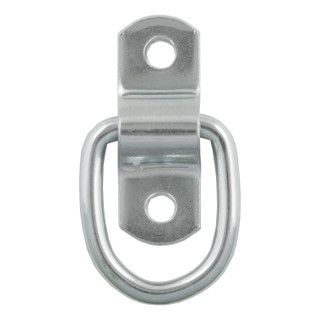 CURT 1" x 1-1/4" Surface-Mounted Tie-Down D-Ring (1,200 lbs, Clear Zinc) Tow Ring