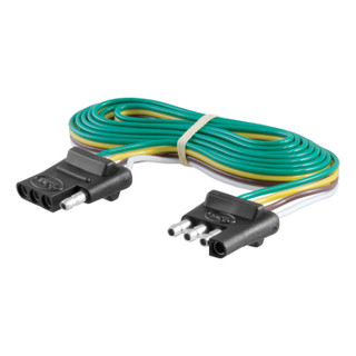 CURT 4-Way Flat Connector Plug & Socket with 72" Wires Trailer Connector Kit