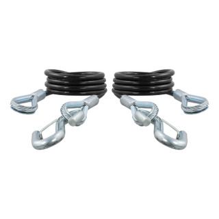 CURT 43-7/8" Safety Cables with 2 Snap Hooks (3,500 lbs, Vinyl-Coated, 2-Pack) Trailer Hitch