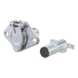 CURT 6-Way Round Connector Plug & Socket (Packaged) Trailer Connector Kit