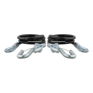 CURT 44-1/2" Safety Cables with 2 Snap Hooks (5,000 lbs, Vinyl-Coated, 2-Pack) Trailer Hitch