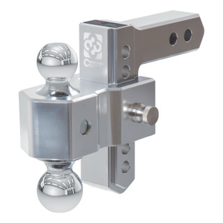 CURT AlumaLite Adjustable Aluminum Hitch with Dual Ball, 5-1/2" Drop