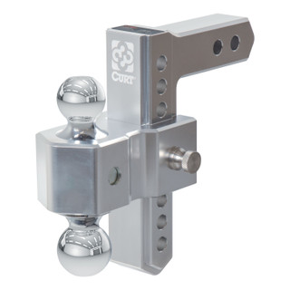 CURT AlumaLite Adjustable Aluminum Hitch with Dual Ball, 7-1/2" Drop