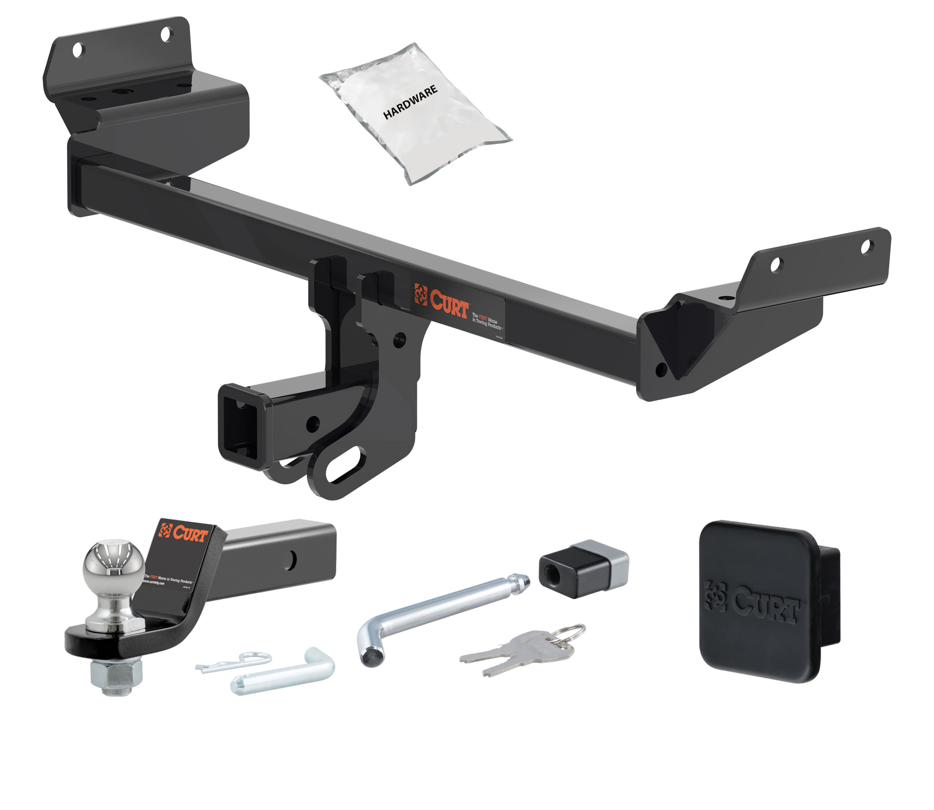 16 - 18 Lincoln MKX 2in. CURT Trailer Hitch + Ball Mount + Cover + Lock Kit HWA1741