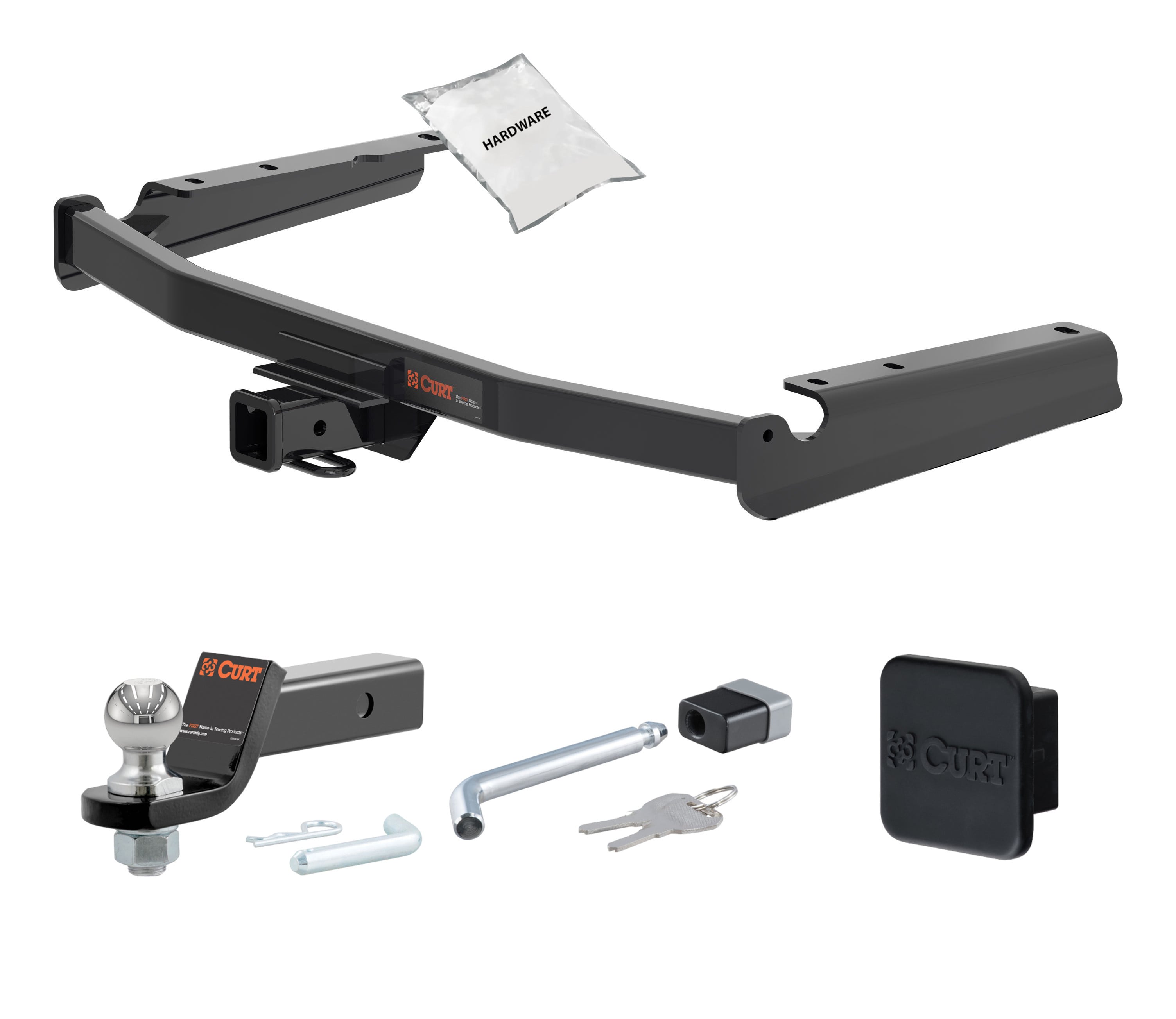18 - 22 Lexus RX350L Excluding twin exhaust tips 2in. CURT Trailer Hitch + Ball Mount + Cover + Lock Kit HWA1707