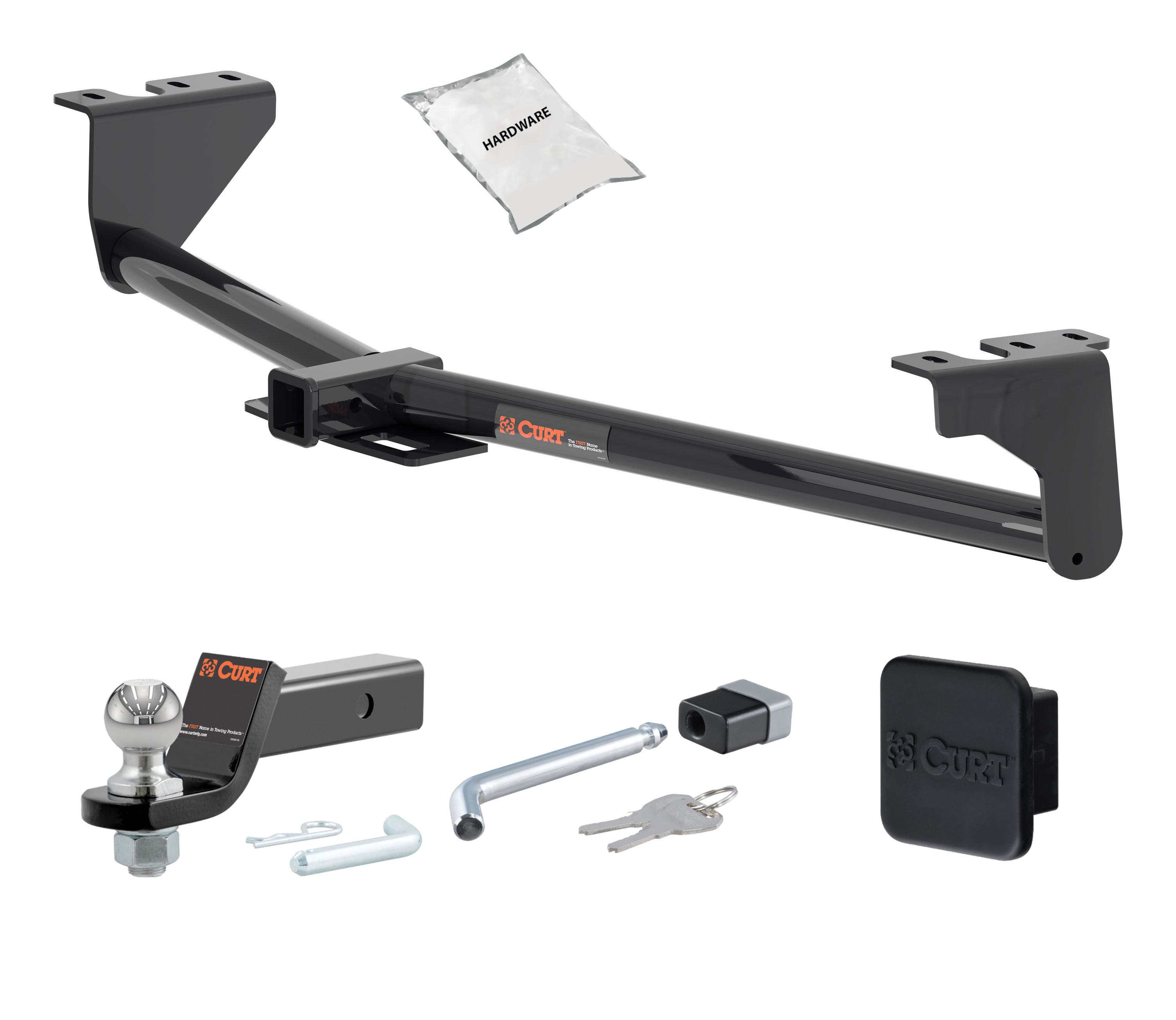 22 - 24 KIA Carnival 2in. CURT Trailer Hitch + Ball Mount + Cover + Lock Kit HWA1586