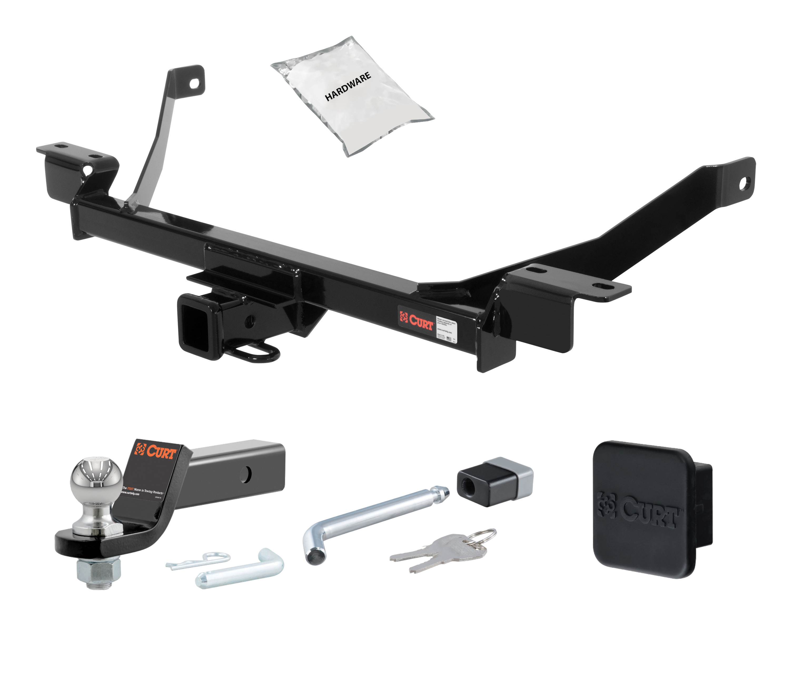 99 - 02 Mercury Villager 2in. CURT Trailer Hitch + Ball Mount + Cover + Lock Kit HWA1955