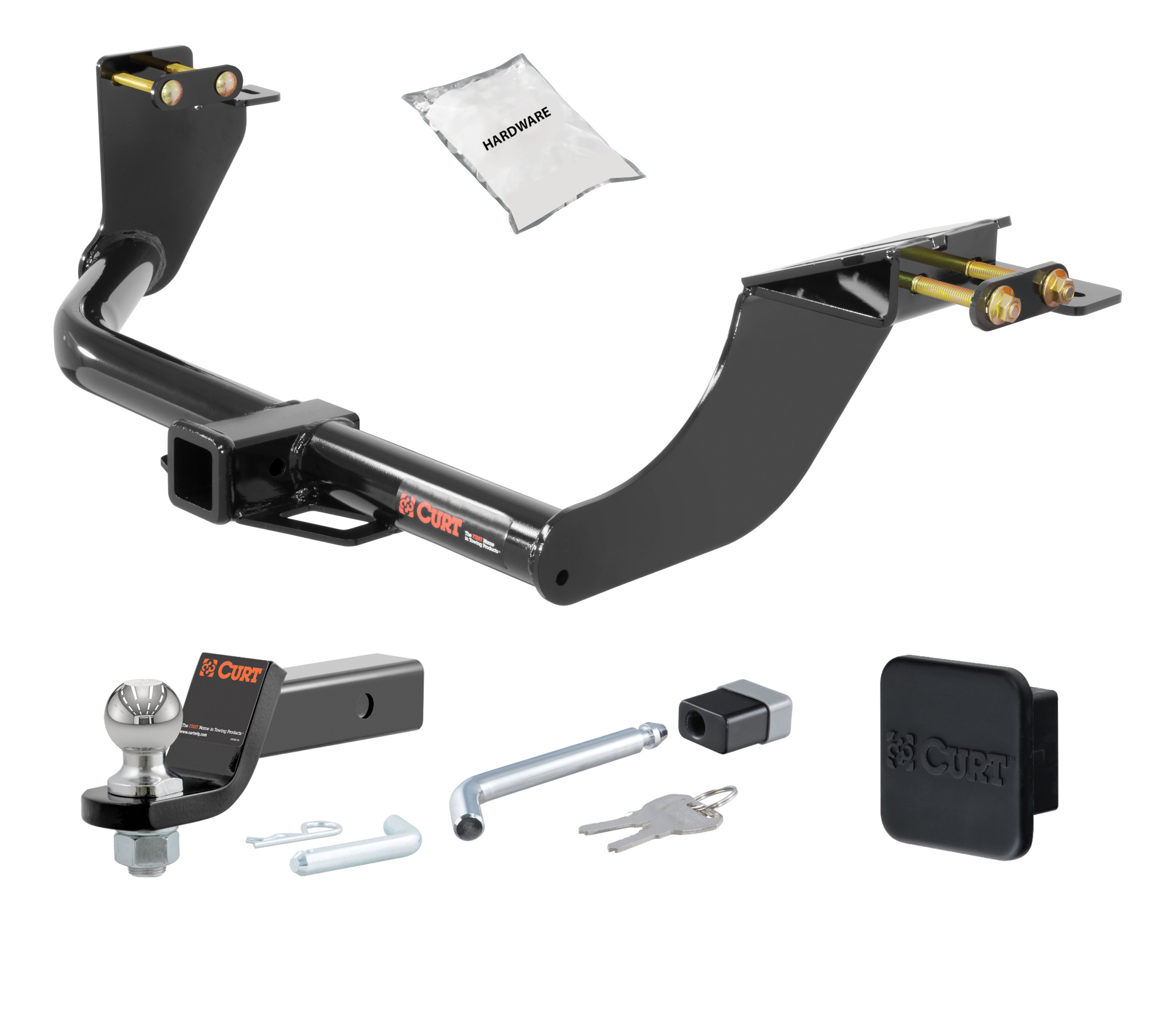 14 - 20 Mitsubishi Outlander 2in. CURT Trailer Hitch + Ball Mount + Cover + Lock Kit HWA1988