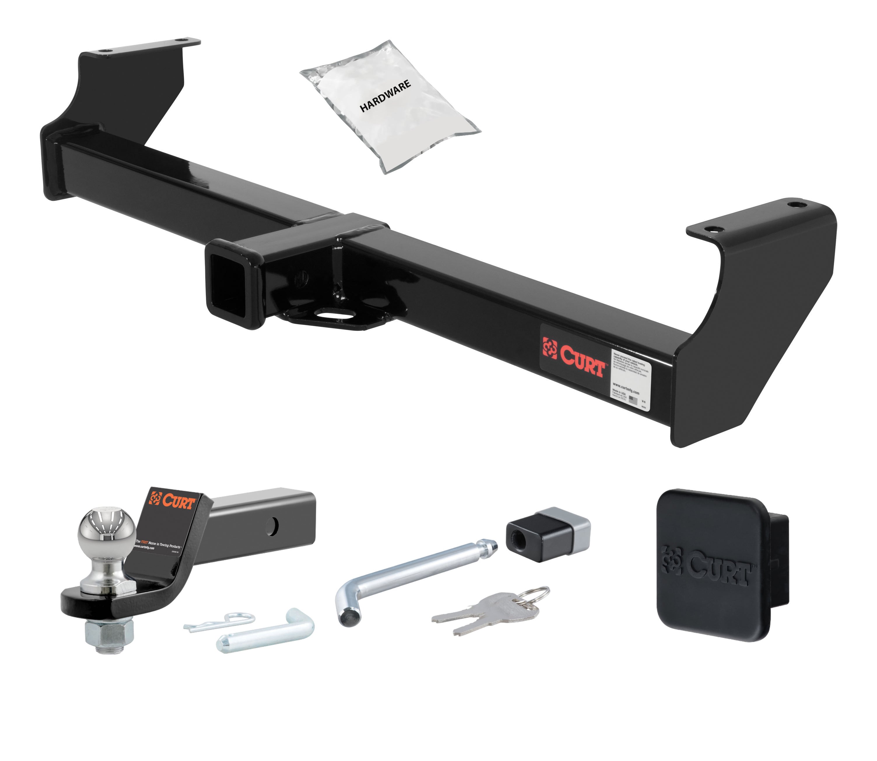 99 - 04 Chevrolet Tracker 2in. CURT Trailer Hitch + Ball Mount + Cover + Lock Kit HWA603