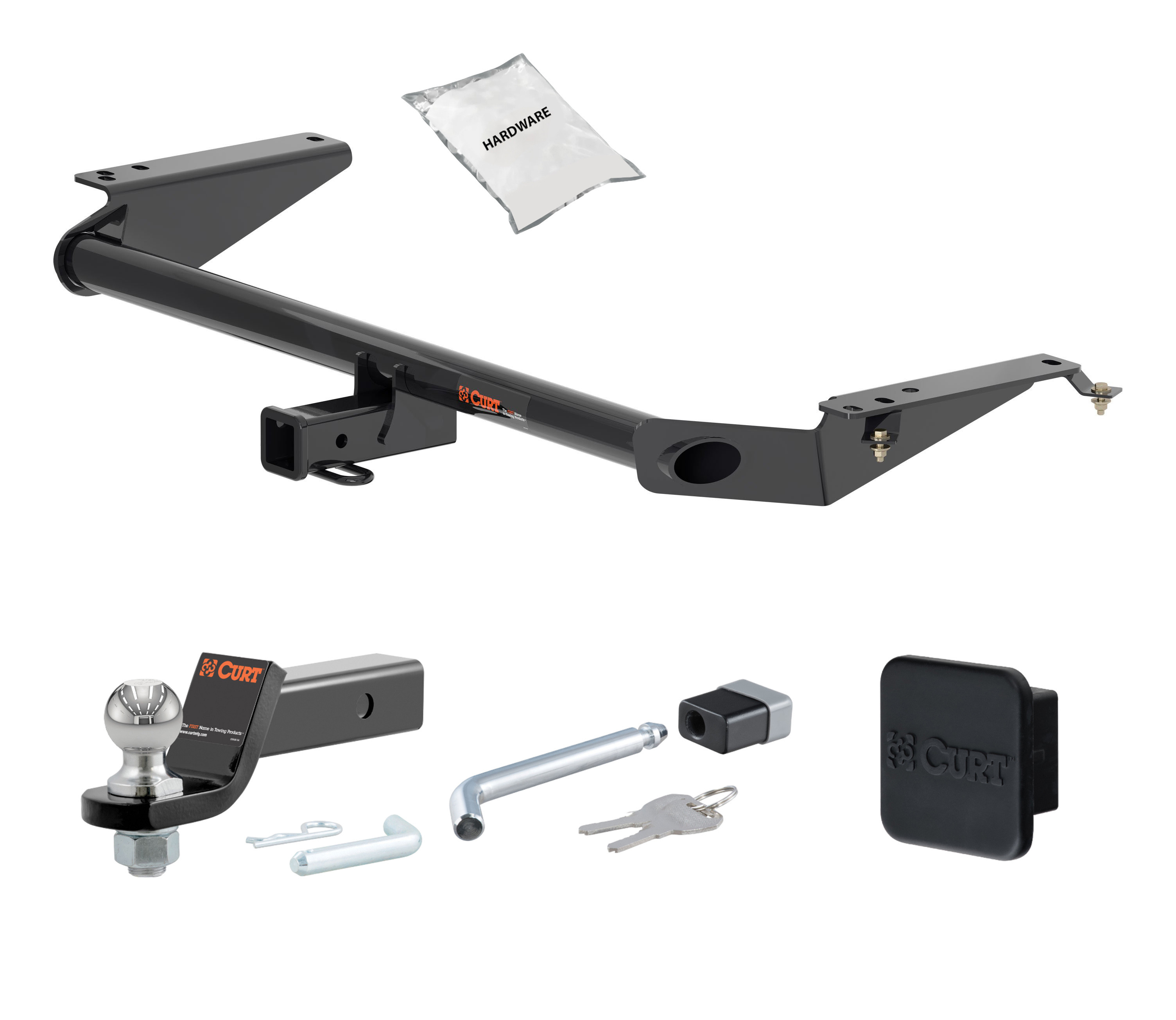 17 - 24 Chrysler Pacifica Hybrid only 2in. CURT Trailer Hitch + Ball Mount + Cover + Lock Kit HWA641
