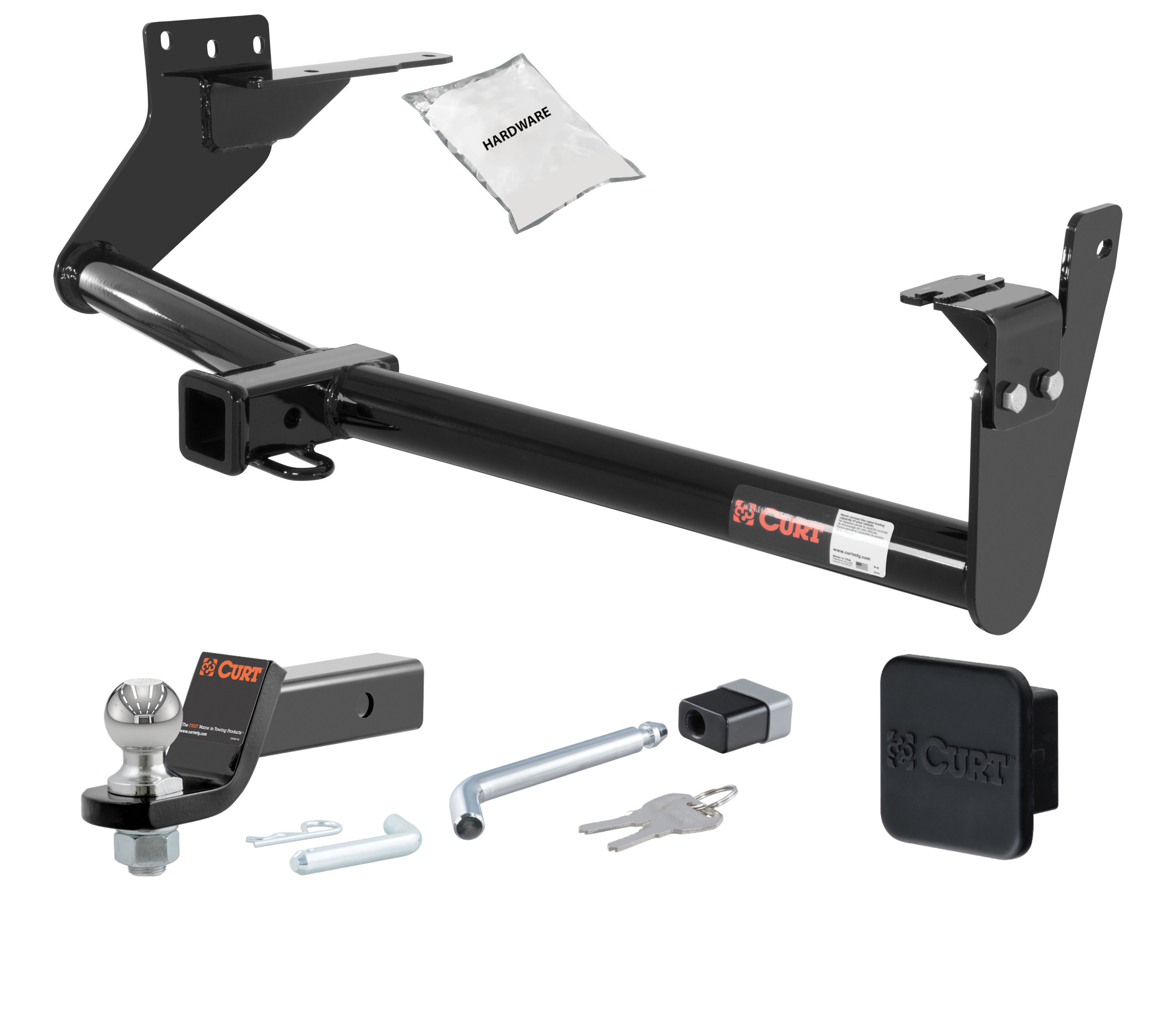 09 - 12 Infiniti FX35 2in. CURT Trailer Hitch + Ball Mount + Cover + Lock Kit HWA1470