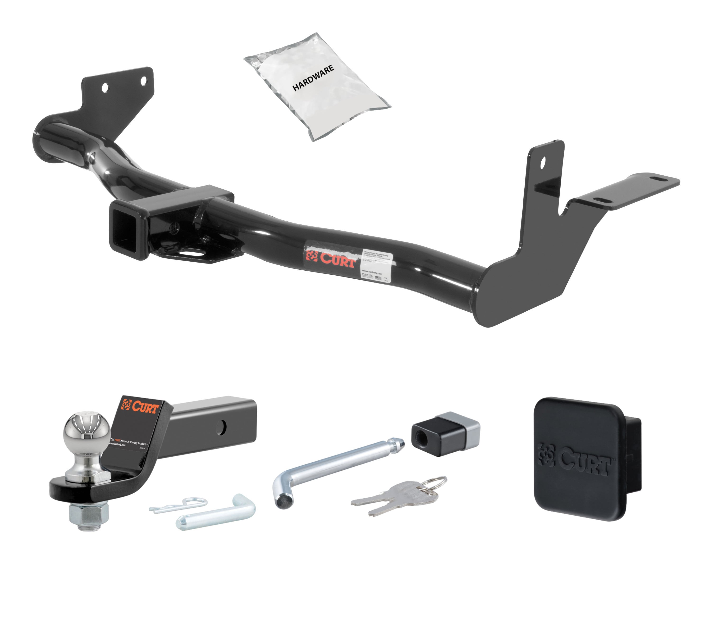 02 - 04 ISUZU Axiom With under-vehicle spare 2in. CURT Trailer Hitch + Ball Mount + Cover + Lock Kit HWA1505