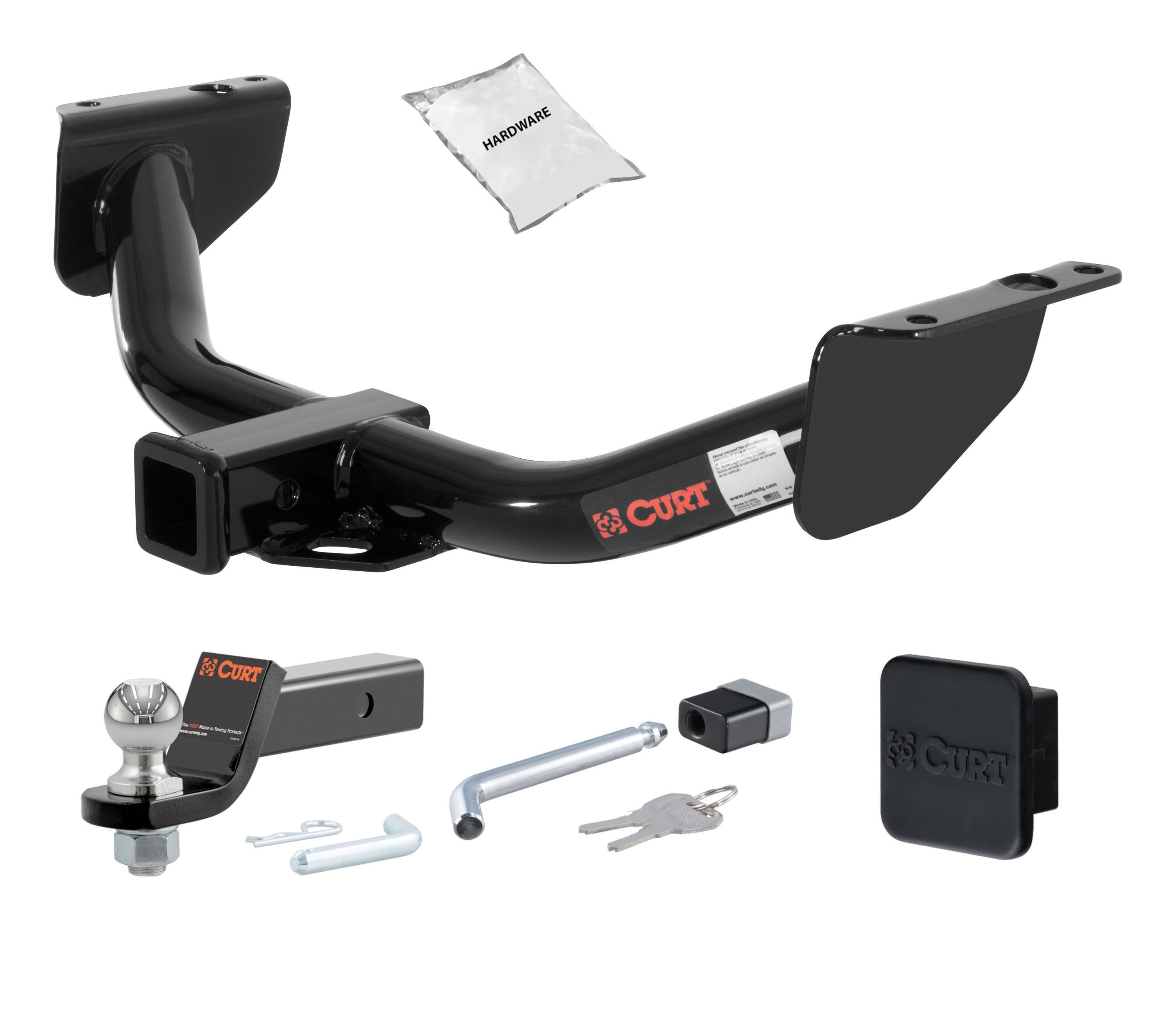 83 - 11 Ford   00 - 05 models are no drill 2in. CURT Trailer Hitch + Ball Mount + Cover + Lock Kit HWA980