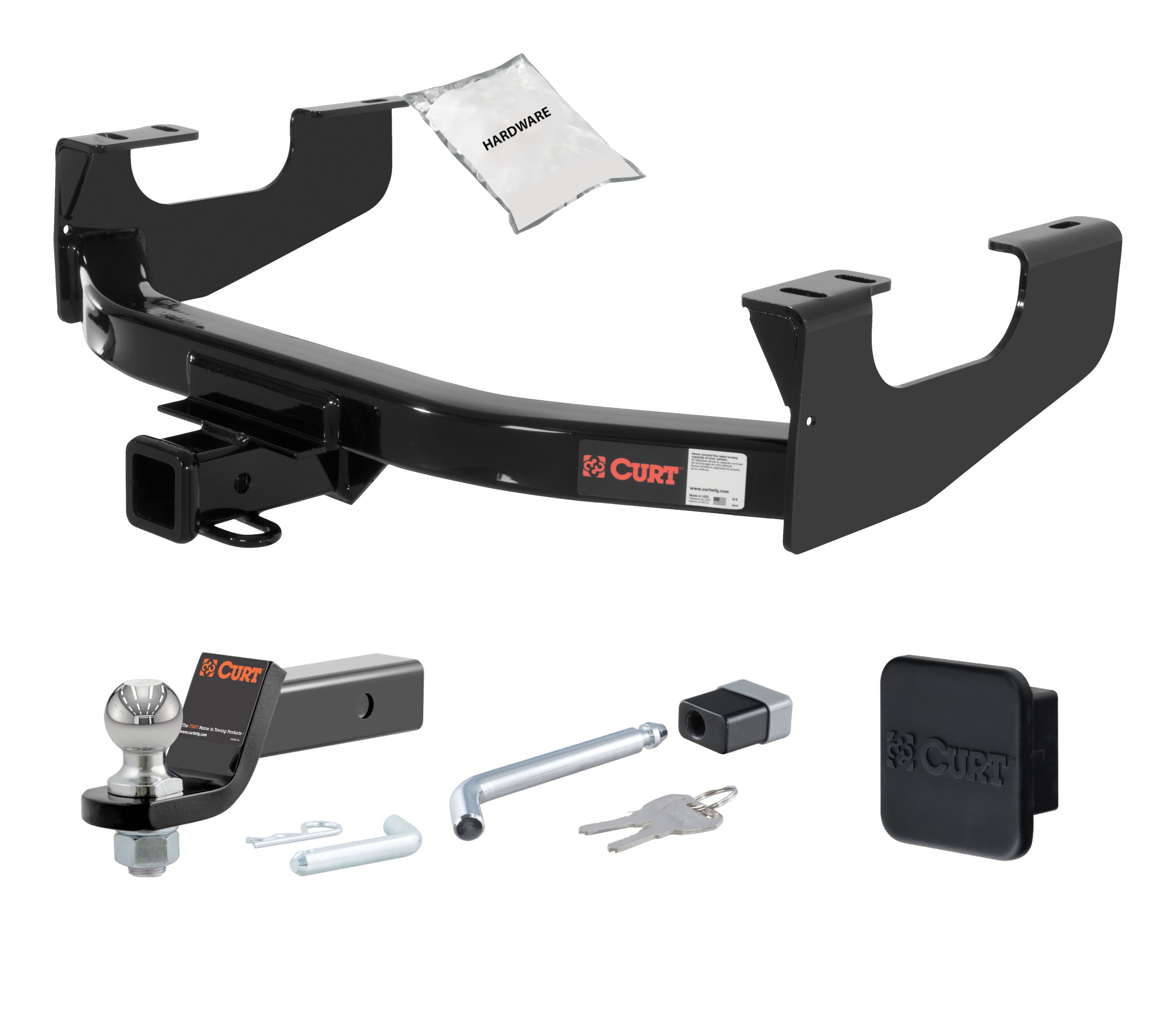 99 - 16 Ford F-350 Super Duty Excluding cab & chassis 2in. CURT Trailer Hitch + Ball Mount + Cover + Lock Kit HWA901