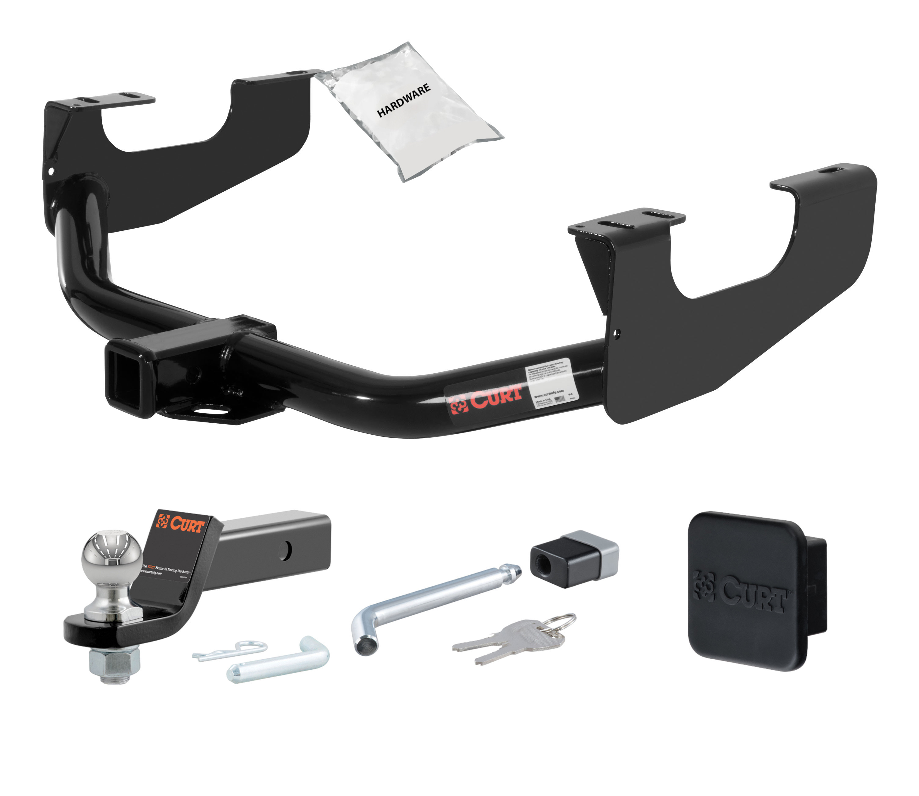 99 - 16 Ford F-350 Super Duty Excluding cab & chassis 2in. CURT Trailer Hitch + Ball Mount + Cover + Lock Kit HWA900