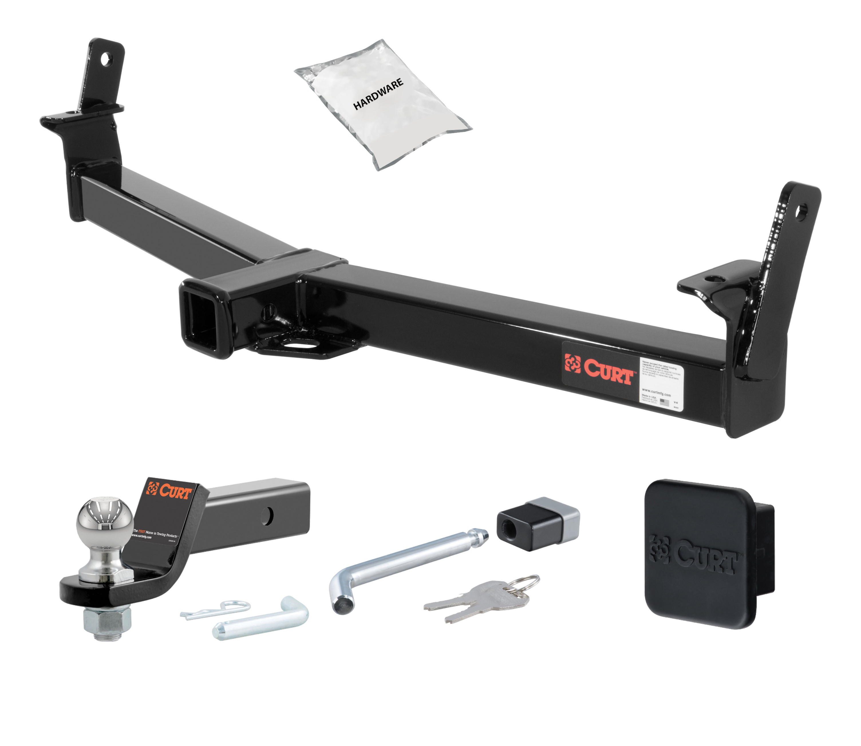 01 - 03 Ford Explorer Sport 2in. CURT Trailer Hitch + Ball Mount + Cover + Lock Kit HWA840