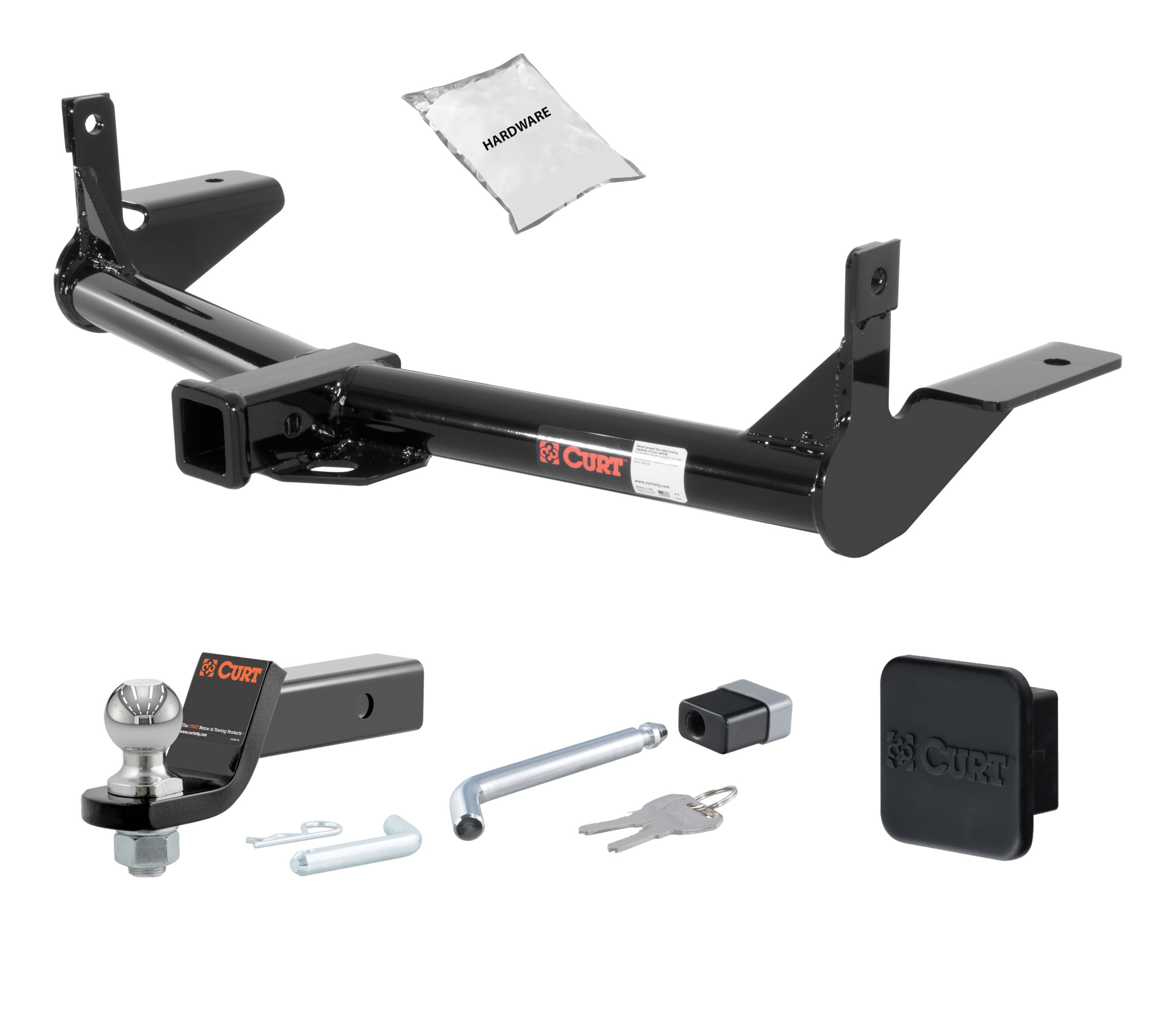 06 - 10 Ford Explorer Fits beneath factory 1-1/4" receiver hitch 2in. CURT Trailer Hitch + Ball Mount + Cover + Lock Kit HWA832