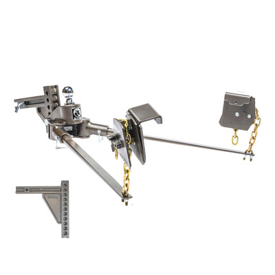 BlueOx 20k, 1.5k lb TW, SwayPro Weight Distributing Hitch, 2" Recievers 11-hole/10" receiver stinger BXW1506