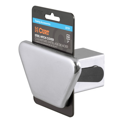 CURT 22101 Chrome Steel Trailer Hitch Cover, Fits 2-Inch Receiver