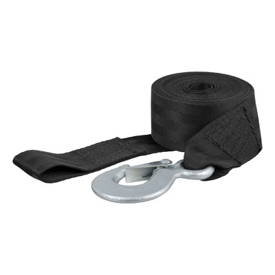 CURT 29450 2-Inch x 15-Foot Nylon Winch Strap with Hook, 3,300 lbs