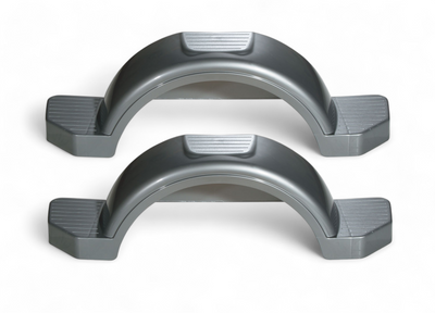 Set of 2, Fulton 13 in. Top & Side Step Silver Trailer Fender 008593