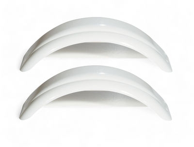 Set of 2, Fulton 8-12 in.No Step White Trailer Fender 008540