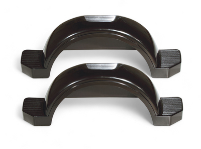 Set of 2, Fulton 15 in.Top & Side Step Black Trailer Fender 008585