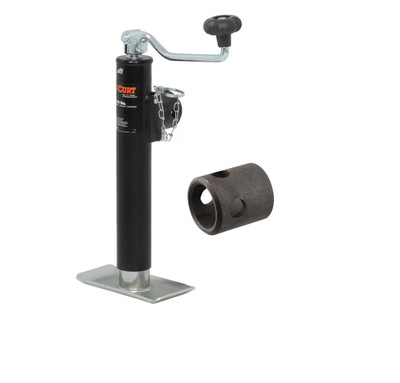 CURT 28306 Weld-On Bracket-Style Swivel Trailer Jack, 3,000 lbs. Support Capacity, 14-1/2 Inches Vertical Travel