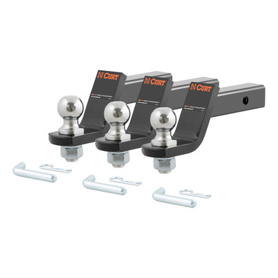 CURT 45057 Trailer Hitch Mounts with 2-Inch Ball & Pin, Fits 2-In Receiver, 7,500 lbss, 4-Inch Drop, 3-Pack
