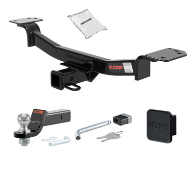 04 - 10 KIA Sportage Convertible 2in. CURT Trailer Hitch + Ball Mount + Cover + Lock Kit HWA1641