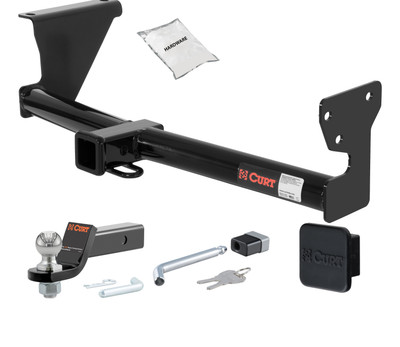 08 - 15 Land Rover LR2 2in. CURT Trailer Hitch + Ball Mount + Cover + Lock Kit HWA1651