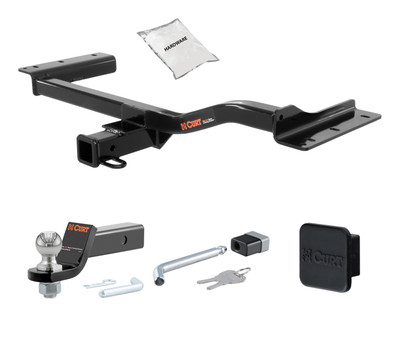 10 - 15 Lexus RX450h 2in. CURT Trailer Hitch + Ball Mount + Cover + Lock Kit HWA1711
