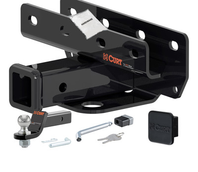 07 - 18 JEEP Wrangler JK 2in. CURT Trailer Hitch + Ball Mount + Cover + Lock Kit HWA1576