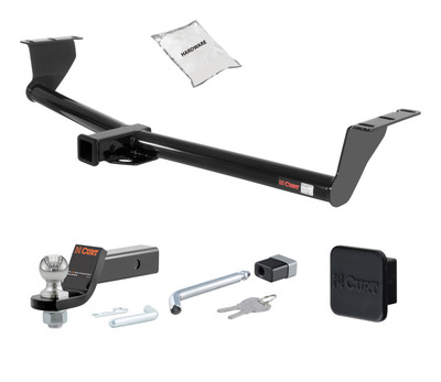 06 - 10 KIA Sedona 119" WB 2in. CURT Trailer Hitch + Ball Mount + Cover + Lock Kit HWA1617