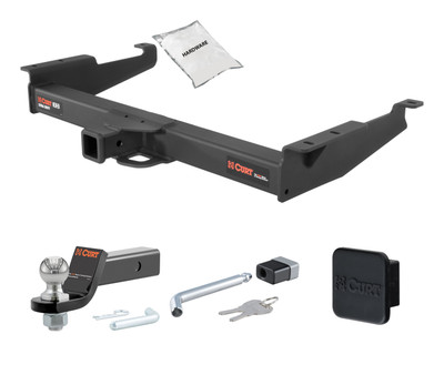 96 - 24 Chevrolet Express 2500 2in. CURT Trailer Hitch + Ball Mount + Cover + Lock Kit HWA351