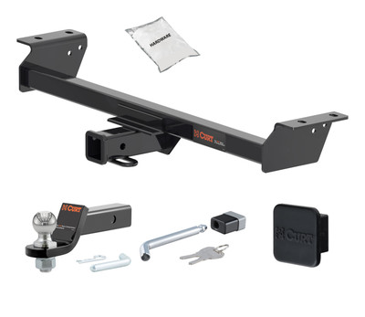 16 - 22 Lexus RX350 Excluding F Sport 2in. CURT Trailer Hitch + Ball Mount + Cover + Lock Kit HWA1701