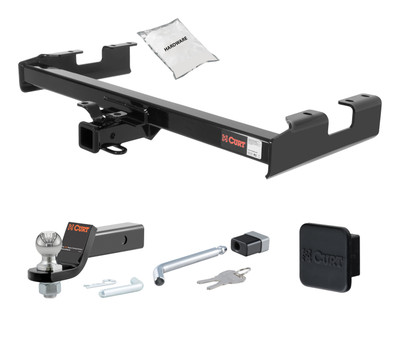 01 - 06 Chevrolet Silverado 2500 HD 6' bed, excluding factory receiver, Tommy Gate lift or cab & chassis 2in. CURT Trailer Hitch + Ball Mount + Cover + Lock Kit HWA477
