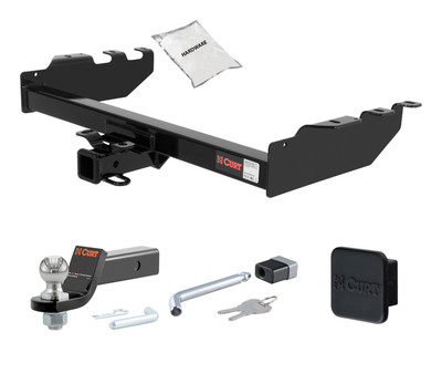 07 - 07 Chevrolet Silverado 1500 HD Classic Excluding roll pan bumper, Tommy Gate lift or 10" drop bumper 2in. CURT Trailer Hitch + Ball Mount + Cover + Lock Kit HWA440