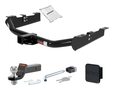 01 - 10 Chevrolet Silverado 2500 HD 6' bed, excluding factory receiver, Tommy Gate lift or cab & chassis 2in. CURT Trailer Hitch + Ball Mount + Cover + Lock Kit HWA473