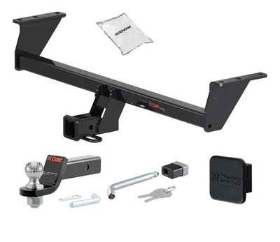 17 - 22 Nissan Rogue Sport 2in. CURT Trailer Hitch + Ball Mount + Cover + Lock Kit HWA2070