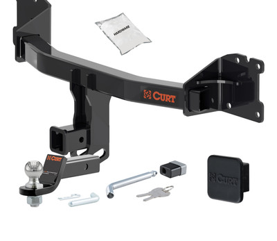 20 - 23 Porche Cayenne 2in. CURT Trailer Hitch + Ball Mount + Cover + Lock Kit HWA2148