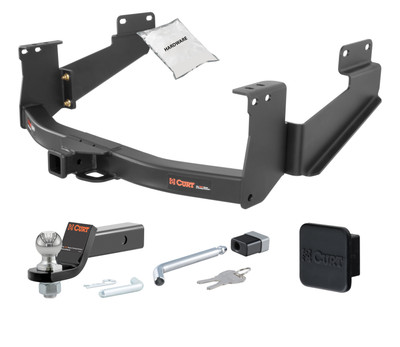 07 - 21 Toyota Tundra Excluding factory receiver 2in. CURT Trailer Hitch + Ball Mount + Cover + Lock Kit HWA2453