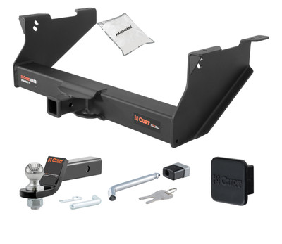 11 - 13 RAM 3500 8' bed, with or without factory receiver 2in. CURT Trailer Hitch + Ball Mount + Cover + Lock Kit HWA2203