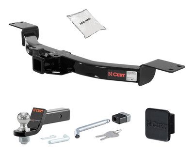 09 - 17 Chevrolet Traverse 2in. CURT Trailer Hitch + Ball Mount + Cover + Lock Kit HWA609