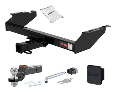 73 - 97 Ford F-150  Excluding 10" drop bumper, old body 2in. CURT Trailer Hitch + Ball Mount + Cover + Lock Kit HWA866