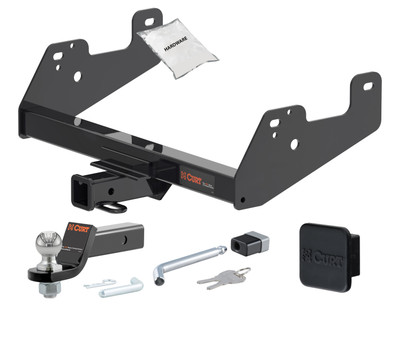 15 - 24 Ford F-150  Excluding factory receiver or Police Responder 2in. CURT Trailer Hitch + Ball Mount + Cover + Lock Kit HWA850