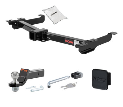 88 - 99 GMC K1500 With roll pan bumper 2in. CURT Trailer Hitch + Ball Mount + Cover + Lock Kit HWA1088